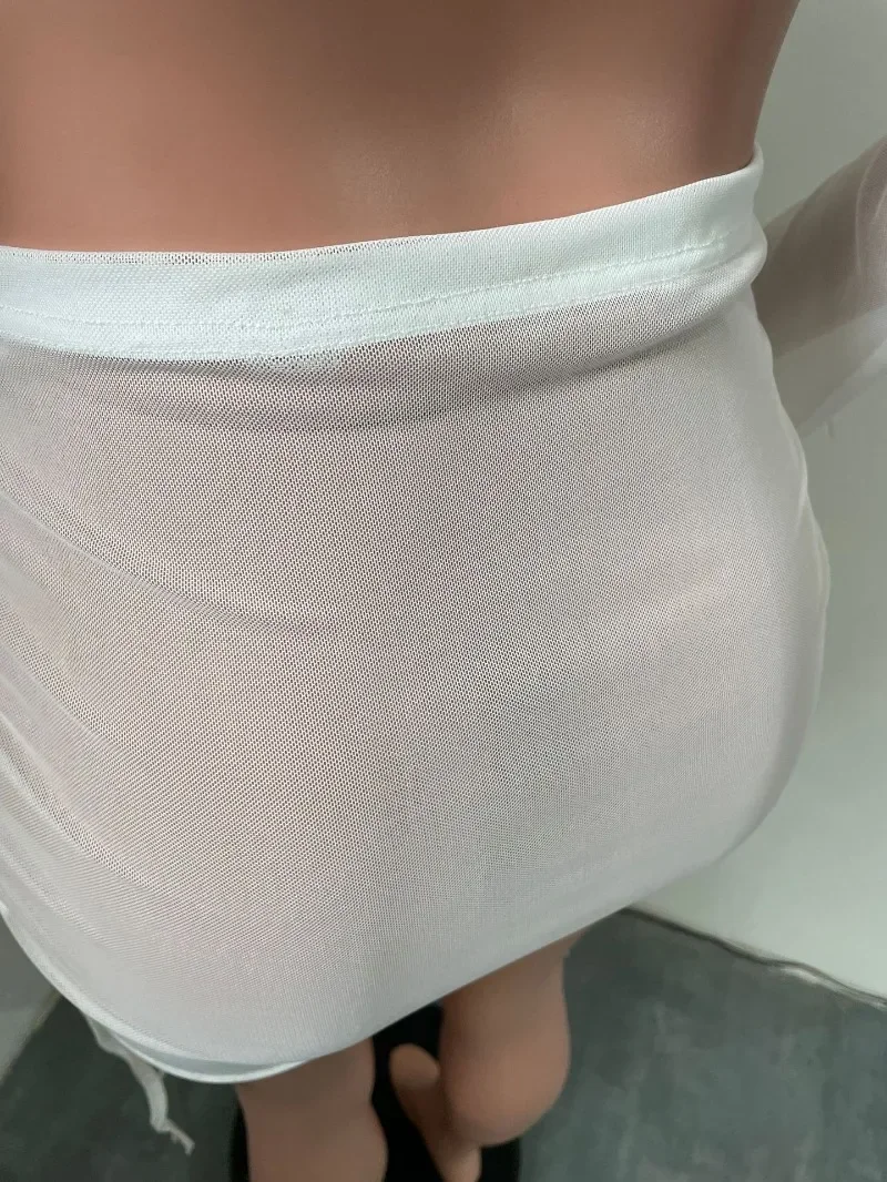 Bandage Mesh Zweiteiliges Set Damen Rock Anzug