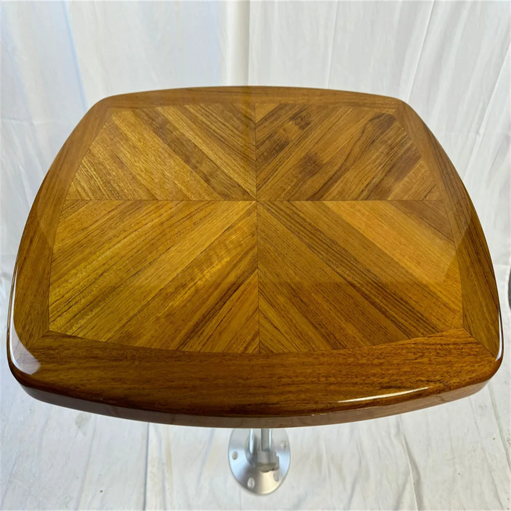 High-Gloss Painted 45x60cm Teak Bucket-Shape Tabletop For Yacht RV Ship Accessories Cross-Border E-Commerce