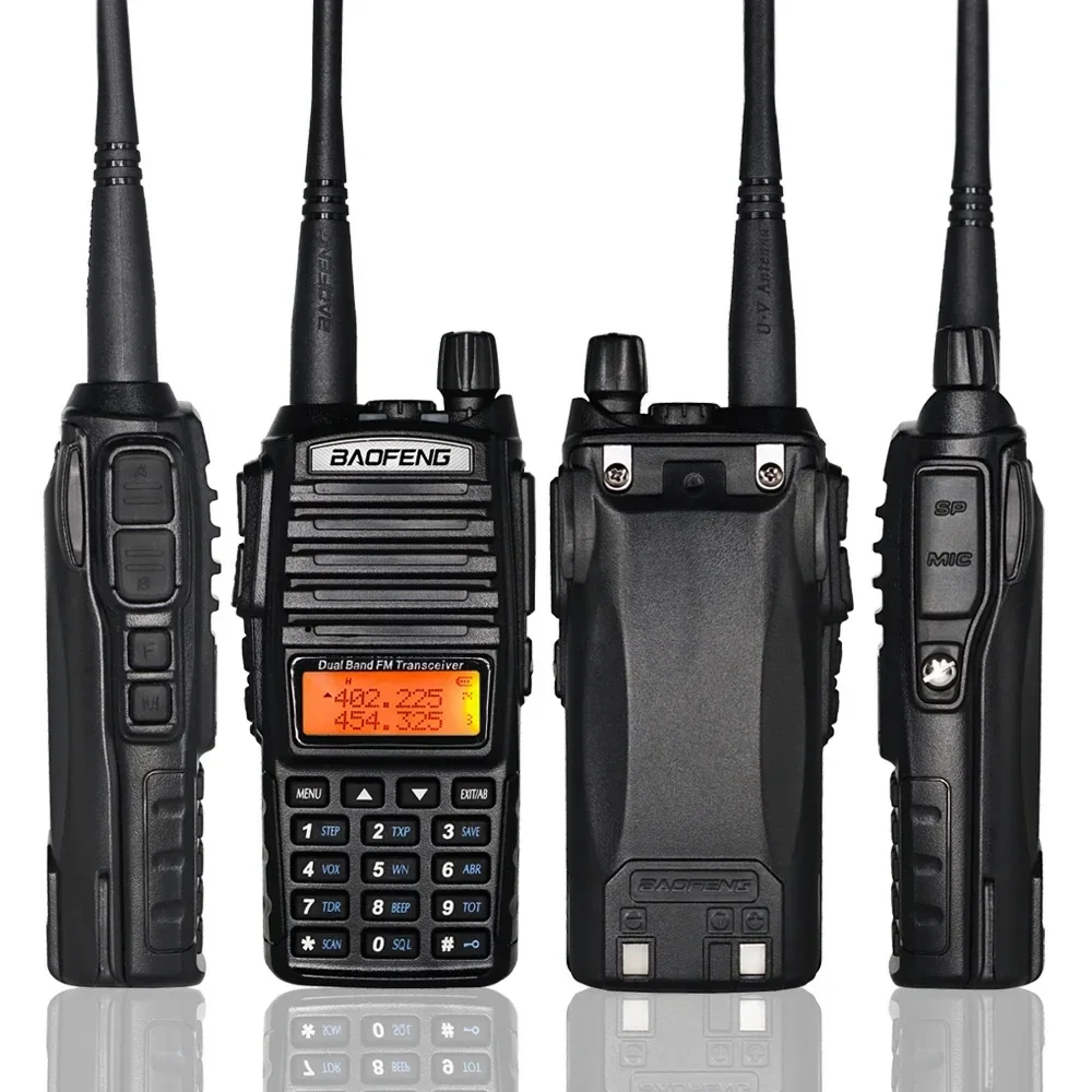 Baofeng UV-82 EU82X Dual PTT جهاز اتصال لاسلكي |   5 واط/8 واط قوة عالية |   ثنائي النطاق VHF/UHF |   نطاق 10 كجم |   راديو FM Amateur Ham CB