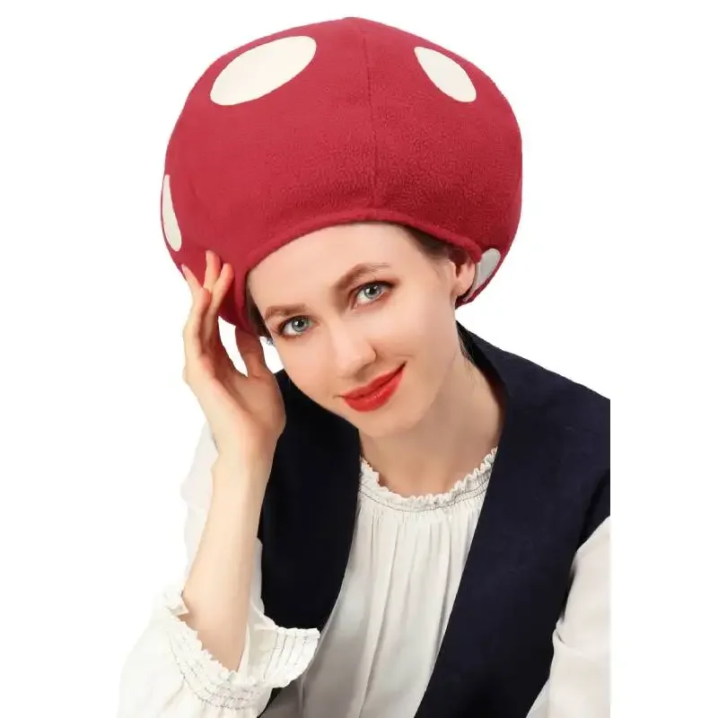 DAZCOS Multicolor Mushroom Toad Hat Spotted Cap Game Cosplay Costume Cute Mushroom Hats for Adults Halloween Costume Accessor！1e