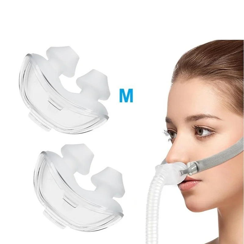 AT19-交換用 CPAP 用品- ソフトシリコン製 Airfit P10 中鼻枕用 2 パック