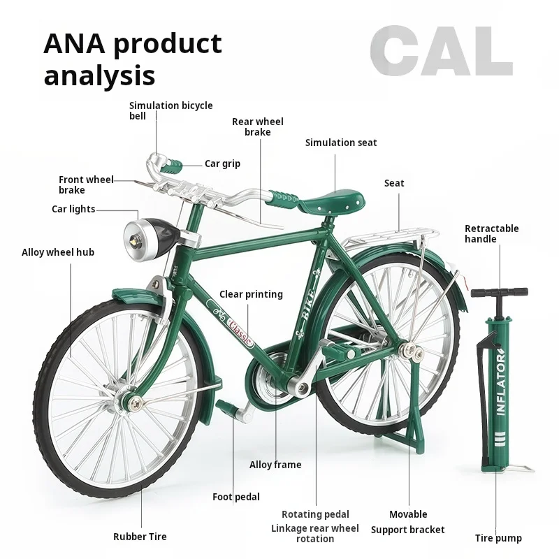 Vélo de montagne en alliage moulé sous pression, échelle 1:10, modèle Premium, avec jouet léger, cadeau pour enfant, décoration, ornement One Pi