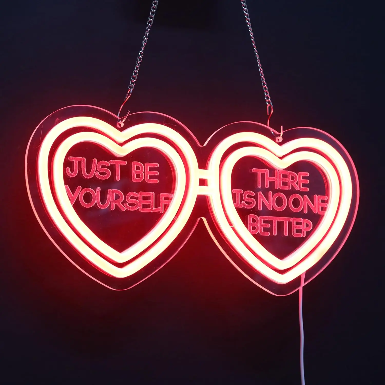 

Heart Glasses Neon Sign USB Powered LED Neon Light for Music Lover Bedroom Game Room Bar Party Wedding Birthday Christmas Decor