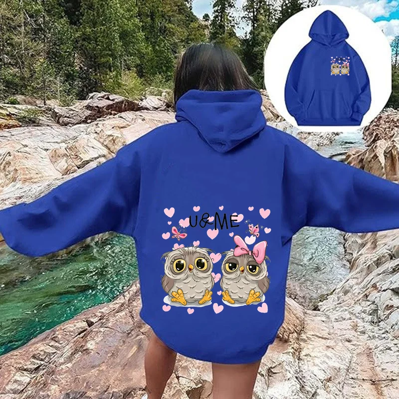 Owl Hoodie Pattern Elegant Designer Sports and Leisure Street Dress Manga Girl Hoodie Anime Y2K Street Dress Pattern