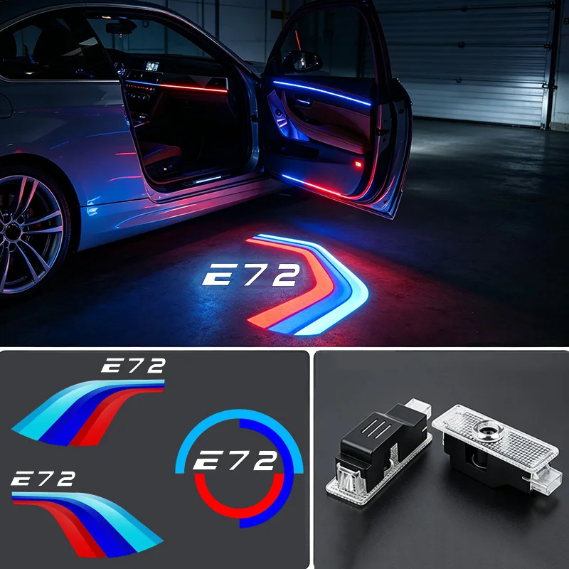 2PCS LED Car Door Welcome Lights for BMW X6 E72 2009-2011 Projector Courtesy Ghost Shadow Lamp Auto Emblem Interior Accessories