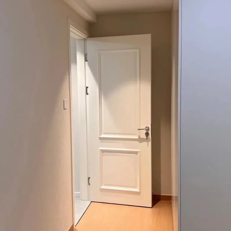 for French Buckle Line Paint Door Indoor Composite Room Bedroom Retro Style Interior Door