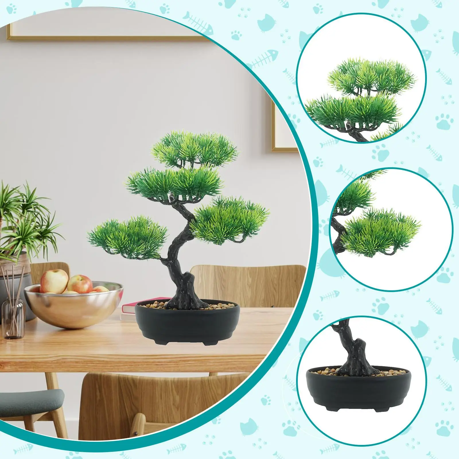 Artificial Bonsai Fake Tree Potted Plant Greenery Ornament Desktop Display  for Living Room Home DIY Zen Garden Decoration - AliExpress 15