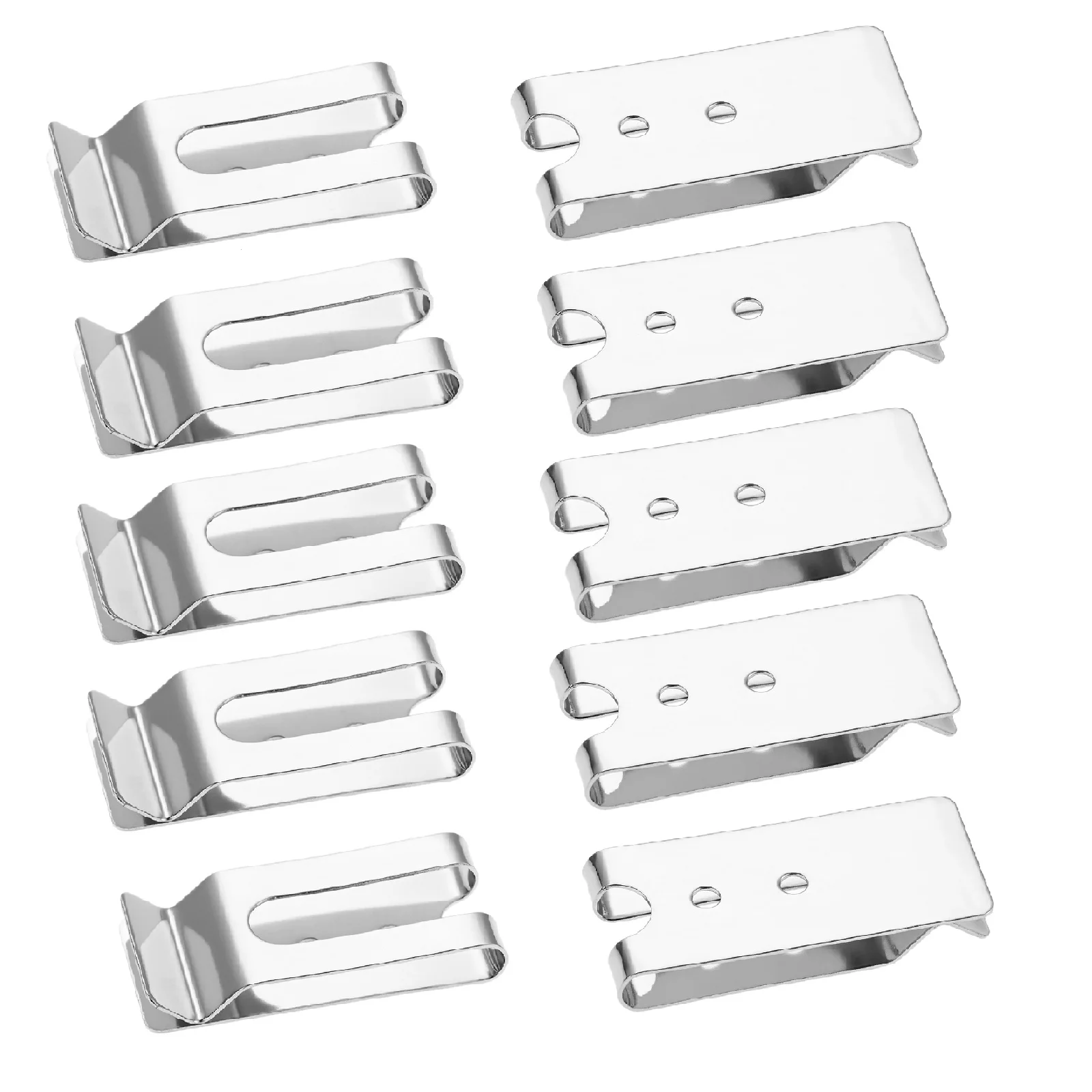20pcs Metal Spring Buckle with 2 Holes 56mm Slotted Back Clips Leather Craft Wallet Band Loop Clasps Phone/Gear Belt Holders