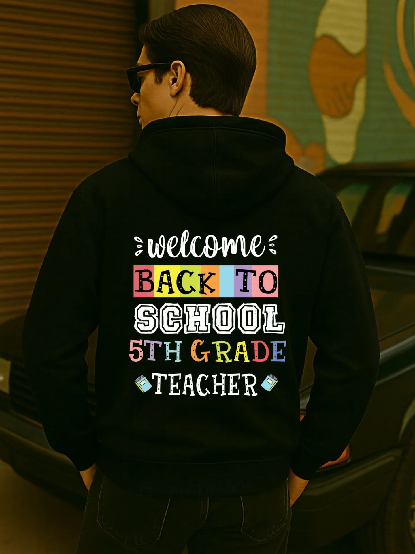 هوديي جرافيك للرجال، نمط ملابس الشارع، طباعة ACDC، مبطن بالصوف، للرجال، للارتداء اليومي