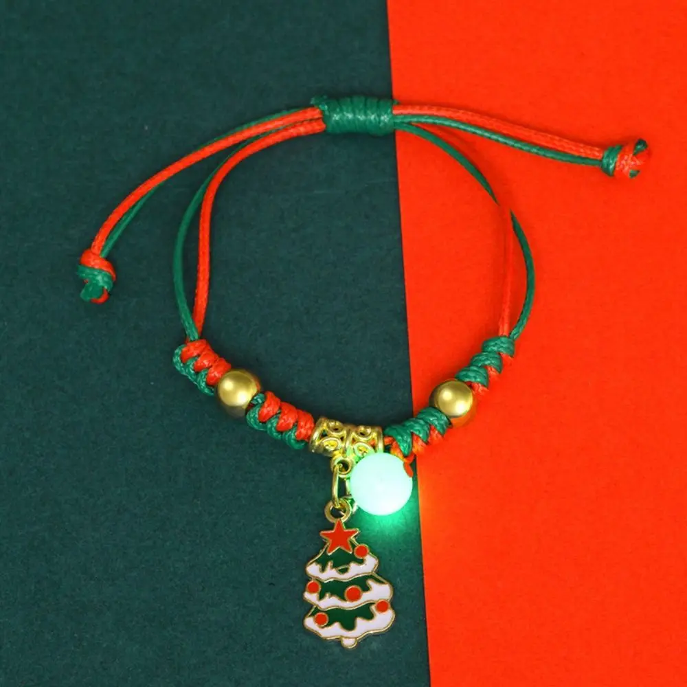 Mistletoe Luminous Xmas Bracelet Snowflake Elk Advent Wreath Xmas Bracelet Bangle Christmas Tree Merry Christmas Bracelet