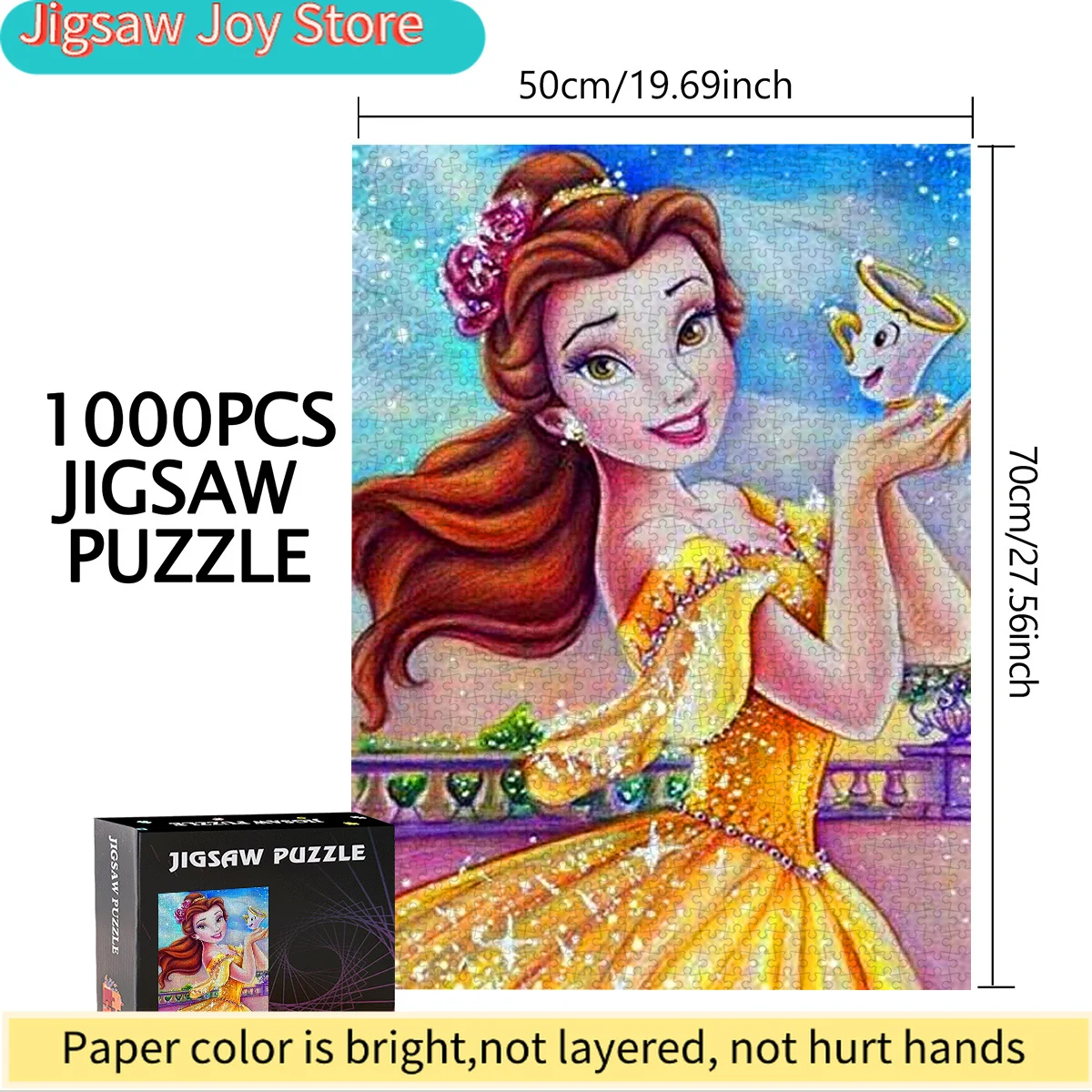 Rompecabezas de la Bella y la Bestia de Disney o Disney - Rompecabezas grande y difícil para adultos, adecuado para Navidad, B