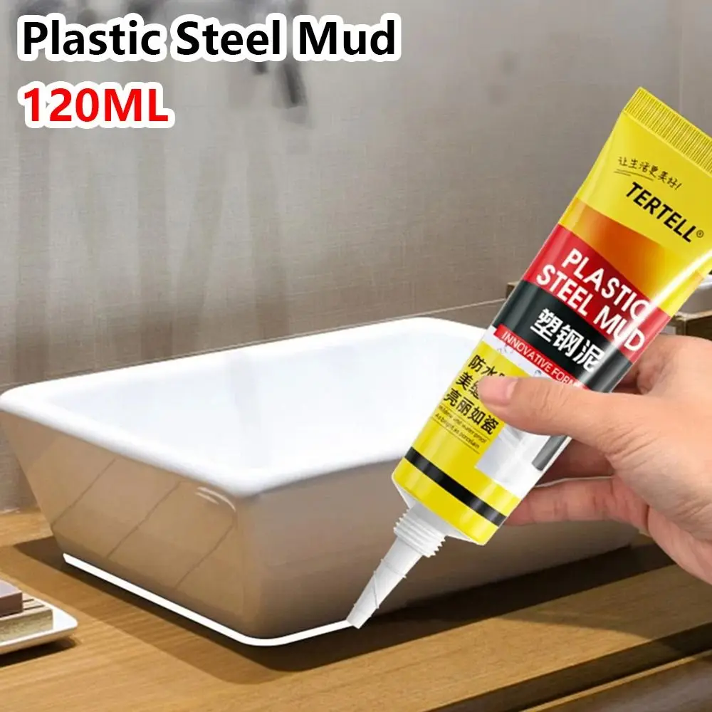 1Pcs Durable White Plastic Steel Mud Mildew Proof Waterproof Epoxy Paste 120ml Caulking Glue Bathroom Toilet