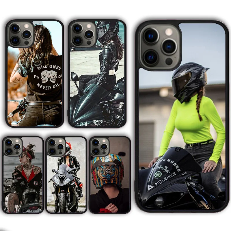 

Motorcycle girl Sexy tattoos Phone Case For iPhone 14 15 16 13 12 Mini Max Cover For Apple 11 Pro Max 8 7 Plus SE2020