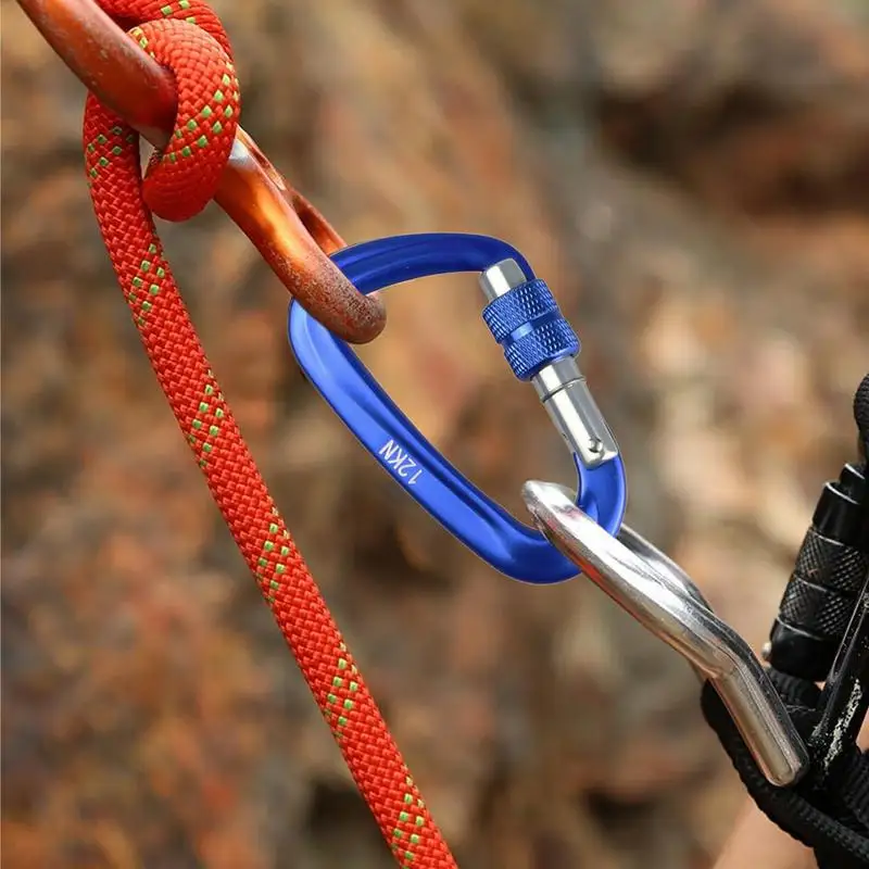 D Clips Heavy Duty D Ring for Climbing Climbing Carabiner Hook Hiking Clips Metal Carabiner for Outdoor Hiking Camping