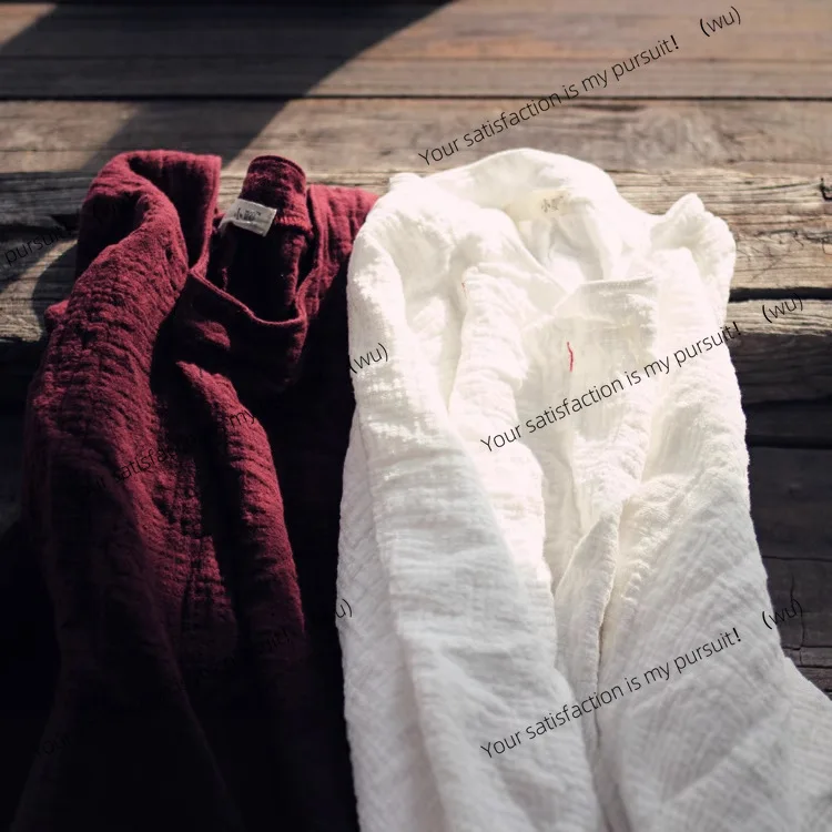 

ZOCI-Spring and Autumn long-sleeved embroidered dress robe 4 colors, literary loose cotton and linen skirt children