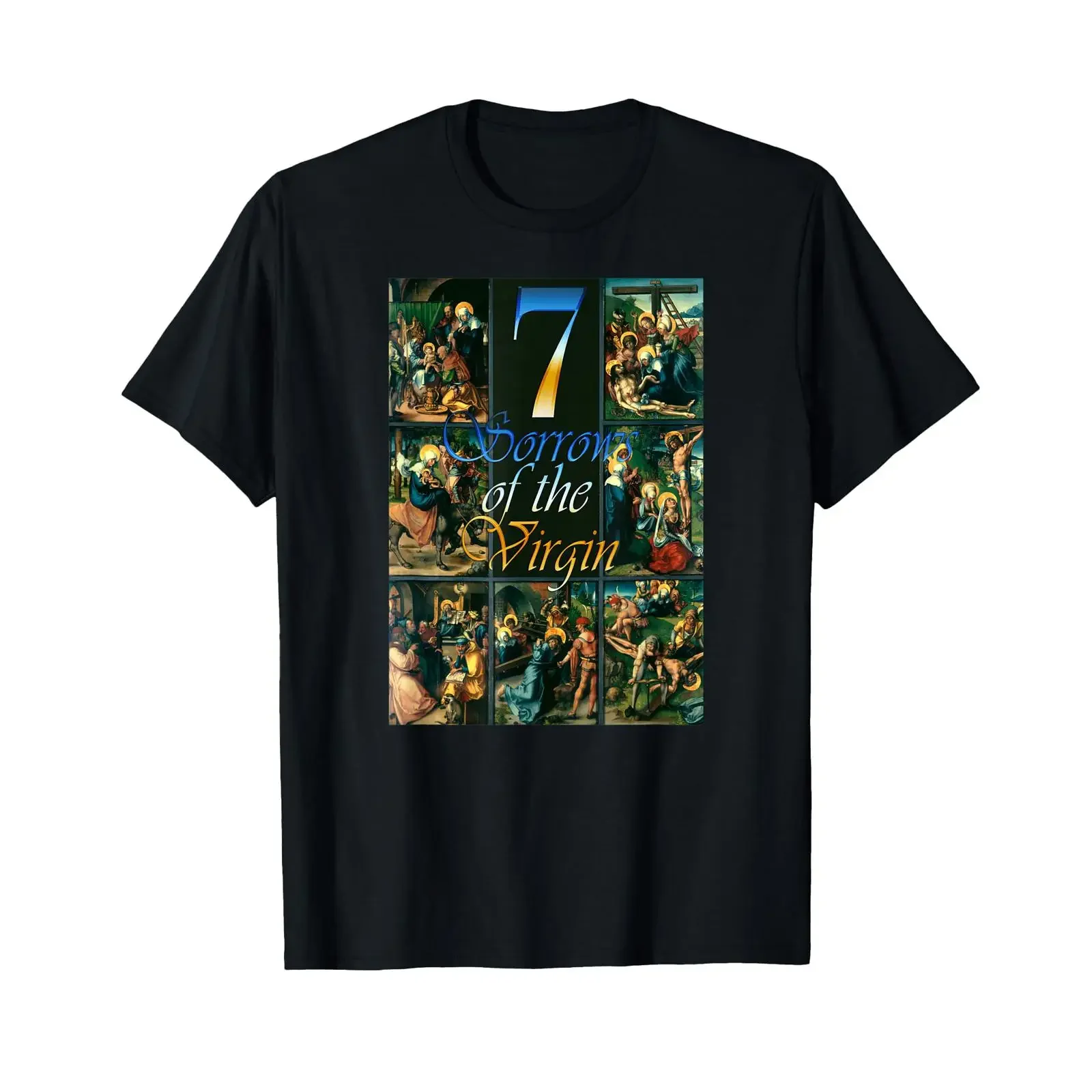 T-shirt Seven Sorrows of Mary Blessed Mother Our Lady, vêtements de créateur vintage lavés, respirants, décontractés, polyvalents, élégants