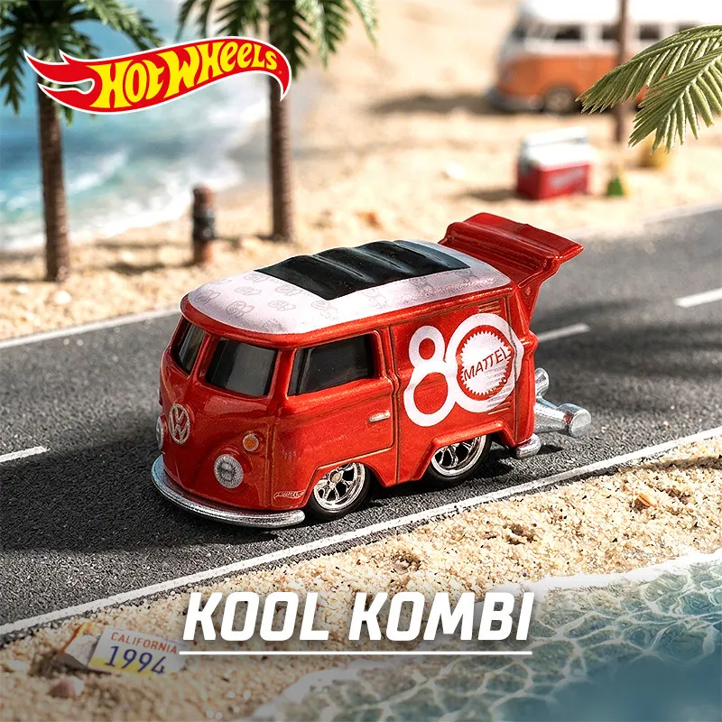 Hotwheels - Modelo de Auto de Colección Kool Kombi Vw T1 de Mattel, Edición Premium del 80 Aniversario de la Cultura Pop, Real Riders, para Coleccionistas