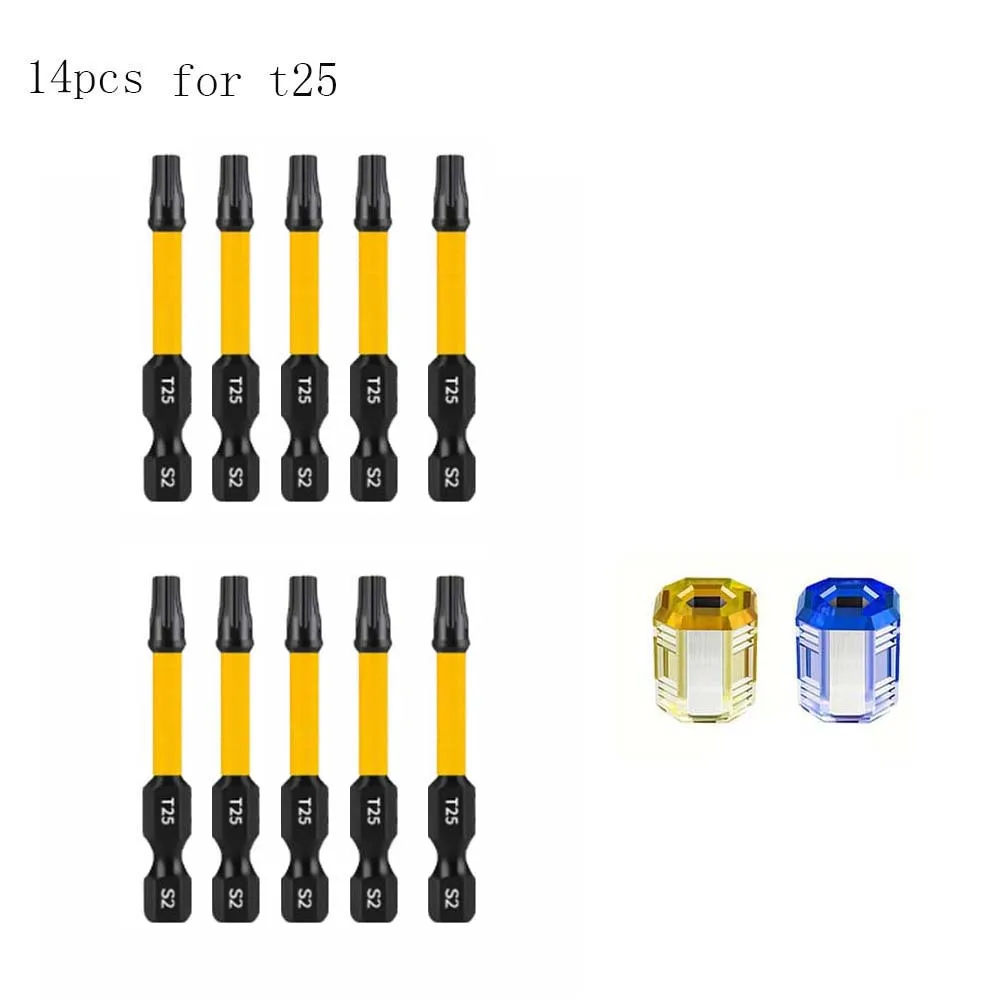 

Magnetic 14PC Screwdriver Bit Set for For torx For T25 with Magnetizer 50mm Steel Bits for Reliable Screw Holding