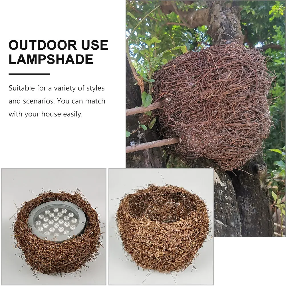 1Pcs Birdhouse Shaped Lampshade Simulated Rattan Weaving Outdoor Use Lampshade Aesthetic Natural Light Diffuser Decorative Lamp