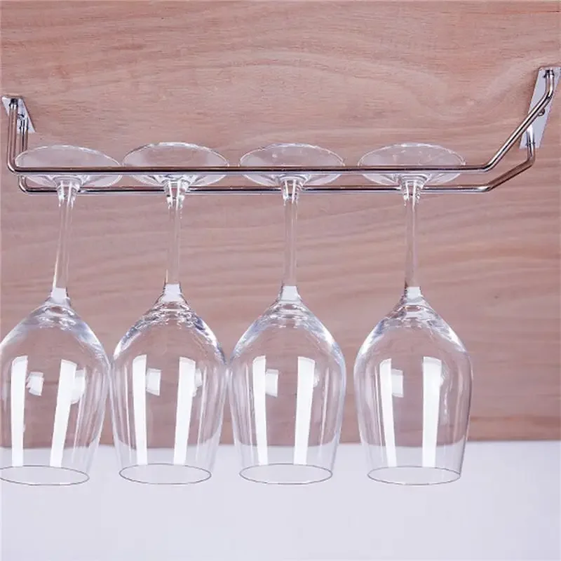New Red Wine Glass Goblets Hanger Rack Upside Down Stemware Home Bar Pub Holder Stainless Steel Shelf Organizer