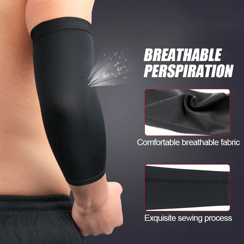 Arm Support Sleeve Sun Uv Protection Anti-Slip Breathable Outdoor Fitness Armguards Sports Gym Arm Protector Compress Elbow Pads
