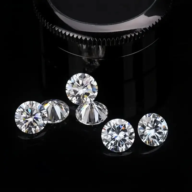 50pcs Cubic Zirconia Stones 6mm White Round Shape Brilliant Cut Loose CZ Stones Synthetic Gems Beads For Jewelry DIY Material