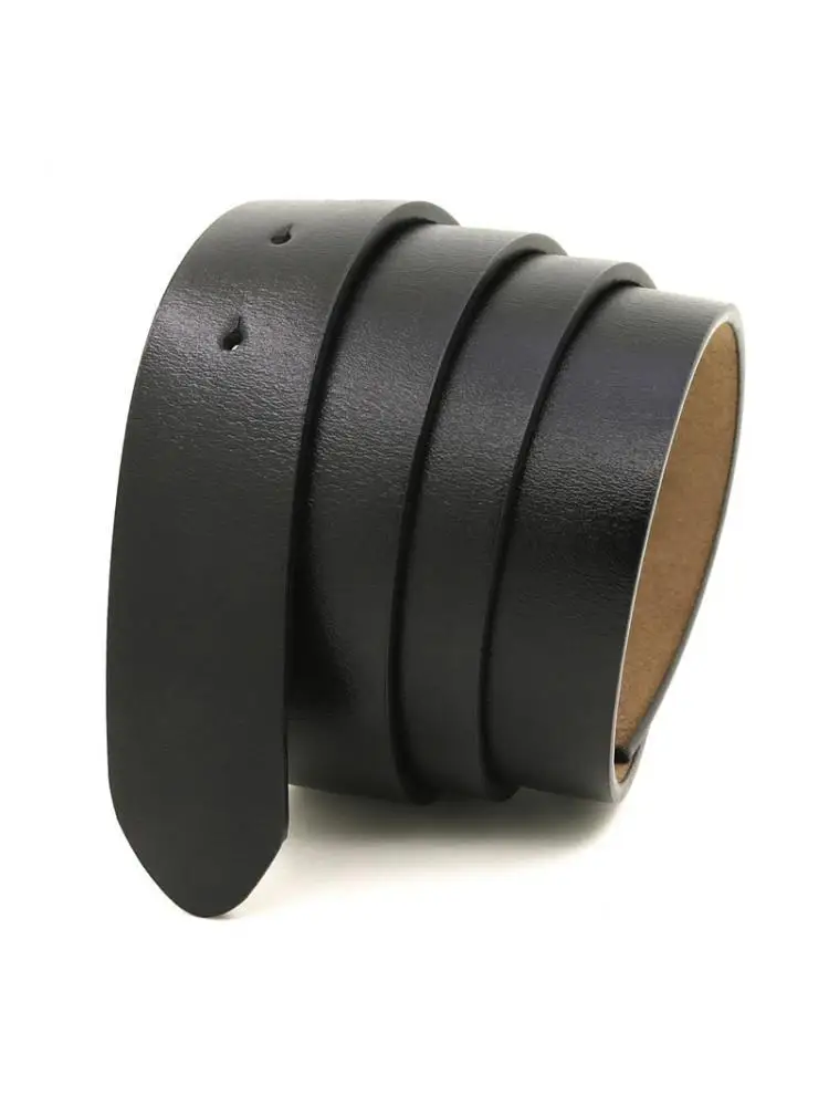 110-125CM New Design Single Layer Antique Cowhide Leather Belt Body Without Buckle Perforated Plate Smooth Men Manufacturers