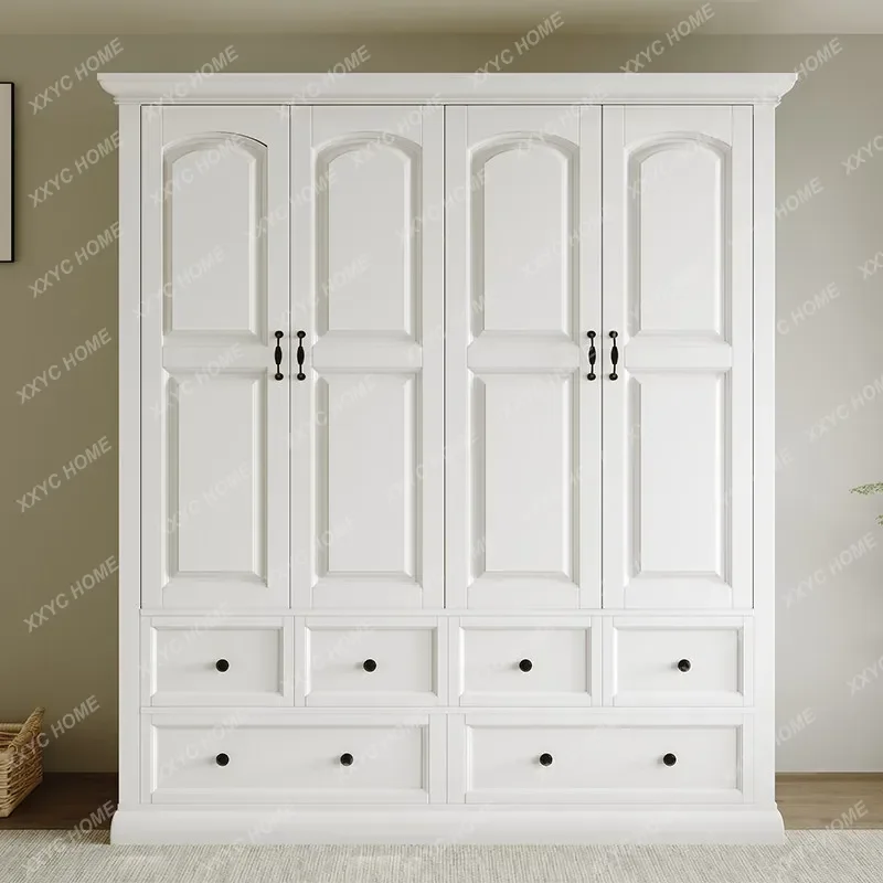 XX solid wood wardrobe opposite door drawer bedroom wardrobe commuter simple style