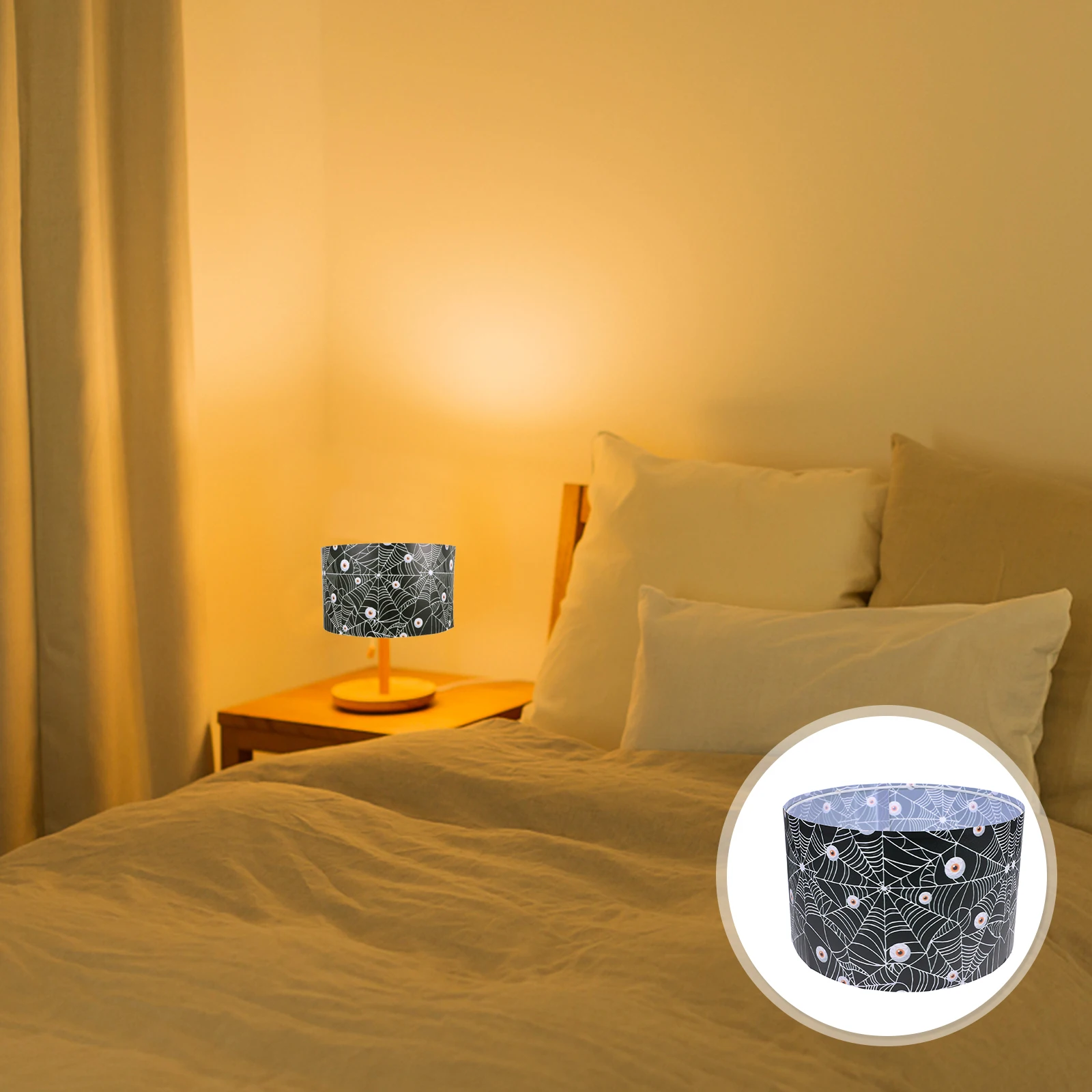 

Halloween Lampshade Cover Fabric Material Dustproof for Table Lamps Halloween Room Decor Indoor Halloween Decorations