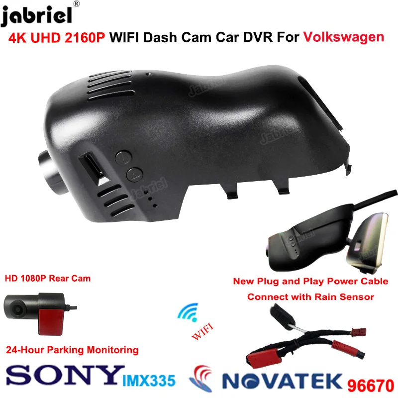 

4K Car Dvr Dash Cam Rear Camera 2160P Video Recorder for Volkswagen VW Touareg 2010 2011 2012 2013 2014 2015 2016 2017 2018 2019