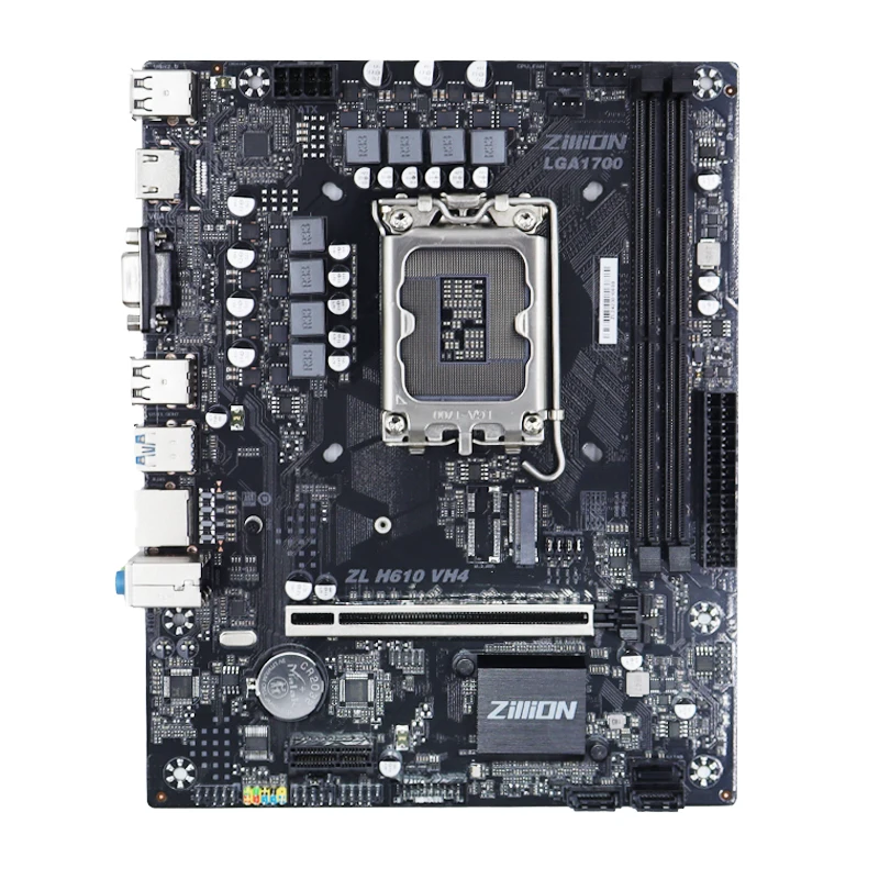 Imagem -02 - Placa-mãe Zillion-h610 Vh4 Suporte Lga1700 Dual Channel Ddr4 3200mhz M.2 Nvme Sata Pcie3.0 Cpu Intel 12400f 13100f 13400f