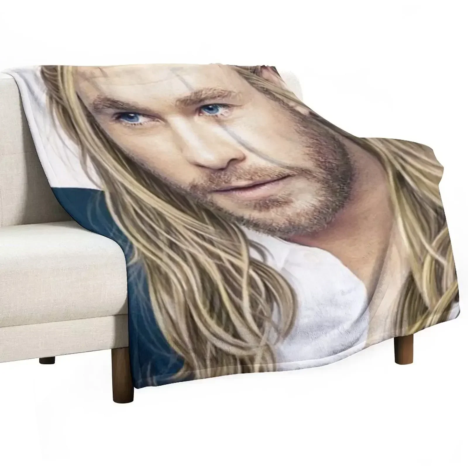 Chris Hemsworth Throw Blanket Comforter cosplay anime Flannel Plaid Luxury Tourist Blankets