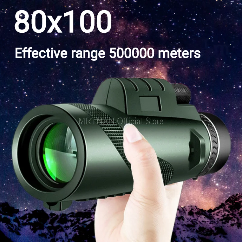 poderoso hd zoom telescopio monocular binoculos portateis longo alcance caca camping tripe clipe de telefone 80x100 01