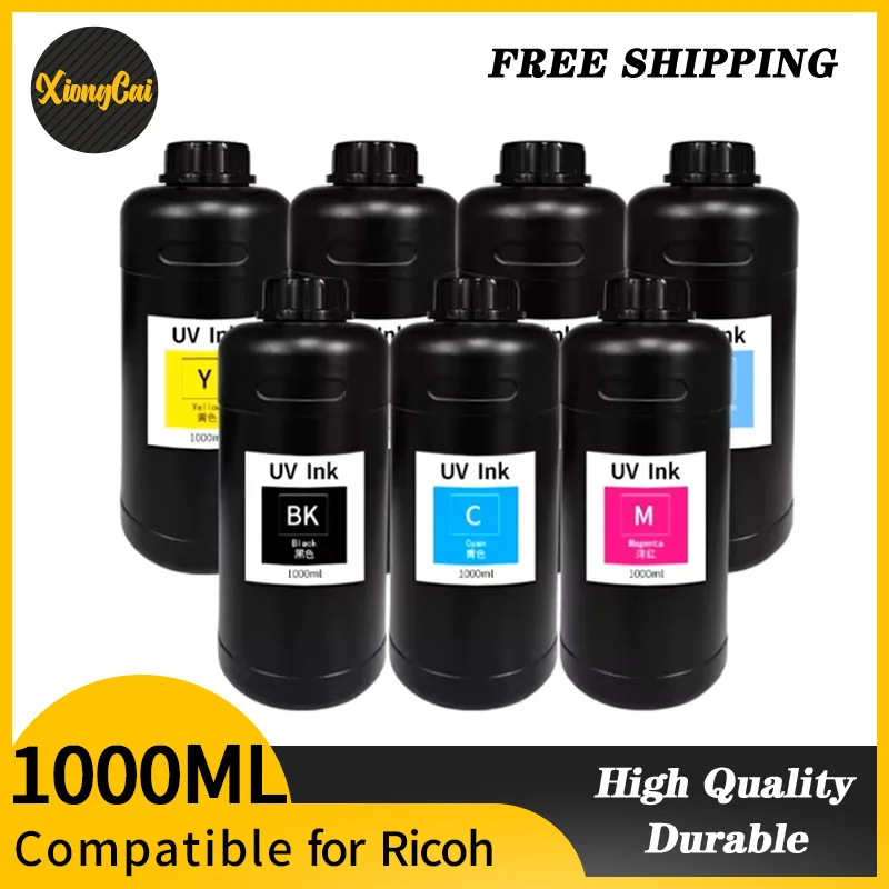 1000ML LED Curable UV Ink For Ricoh Gen3 Gen4 Gen4L Gen5 Gen5i Gen5S Gen6 G3 G4 G5 G5i G6 Printhead Rigid & Flexible Type UV Ink