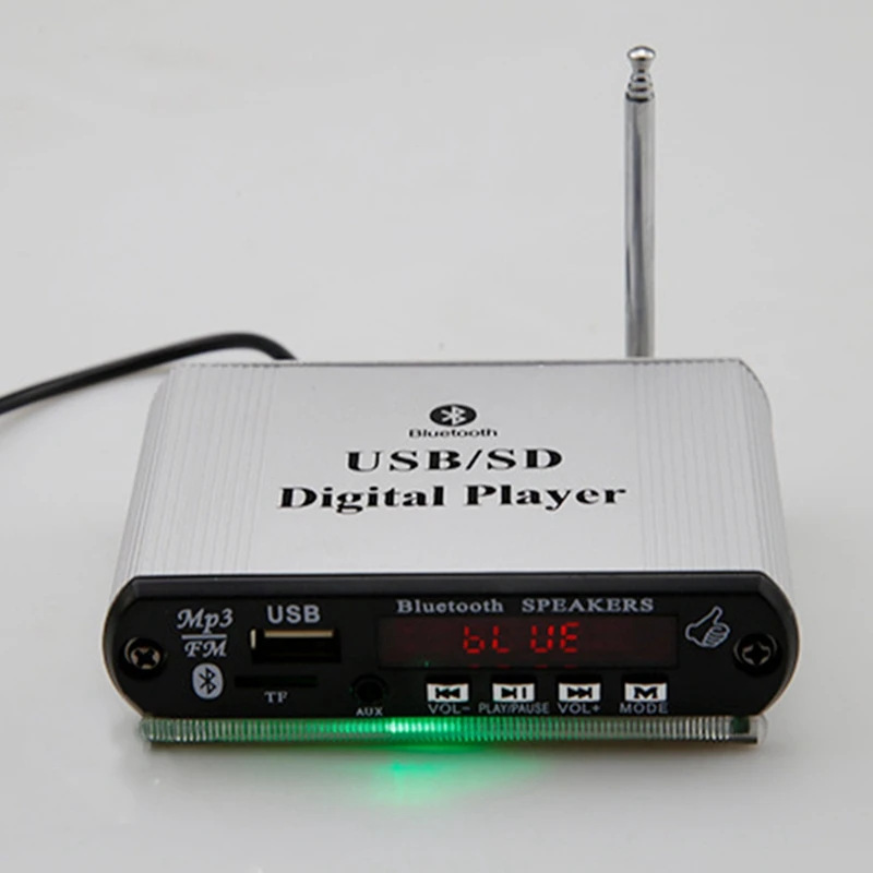 ミニカーUSBデジタル主導のsdオーディオアンプ、mp3デコーダー、sd、mmcカード、uスティック、fmラジオプレーヤー、リモート、12v