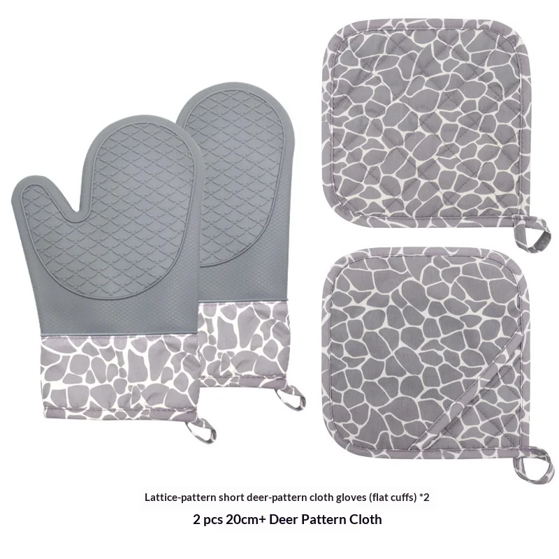 

Силиконовая хлопковая полосатая рукавица для духовки, набор держателей для горшка, кухонная выпечка, приготовление пищи, термостойкий набор перчаток для духовки шеф-повара