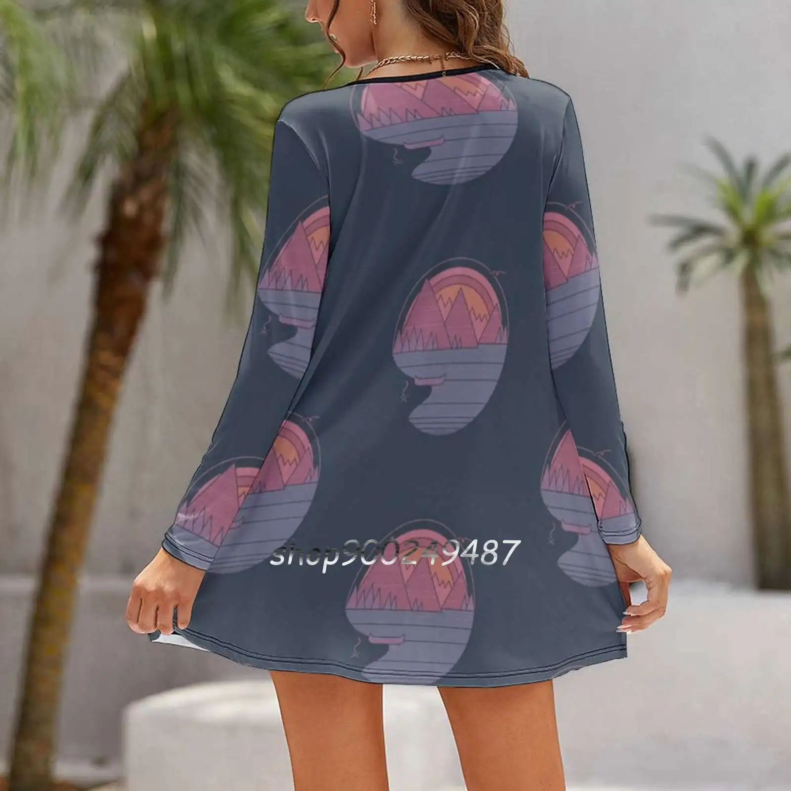 The Mountains Are Calling Long Sleeve Sexy Dresses For Women 2022 Ladies Vintage Elegant Party Dress The Paper Crane Rick Crane