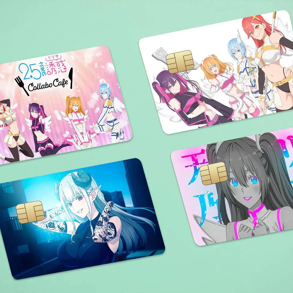 Anime 2.5 Dimensional Seduction 4pcs 1Set Credit Card Skin Stickers For Bank Card Bus Metro Card Sticker Waterproof Women Gift ﻿