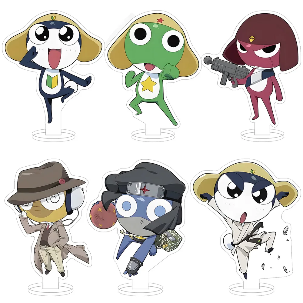 Keroro Gunso personaje Tamama Giroro Kururu Dororo Garuru Taruru Tororo Zoruru Pururu Mini soporte acrílico Anime juguete adorno regalo