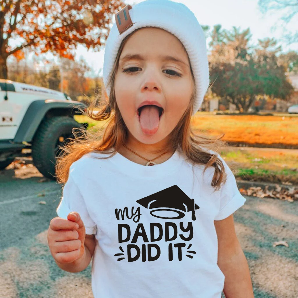 

Kid T-Shirts Collage Dad Shirt My Daddy Did It Graduation Shirts Daddy Graduate Tshirt Graduation Day Tees Cool Fathers Gift