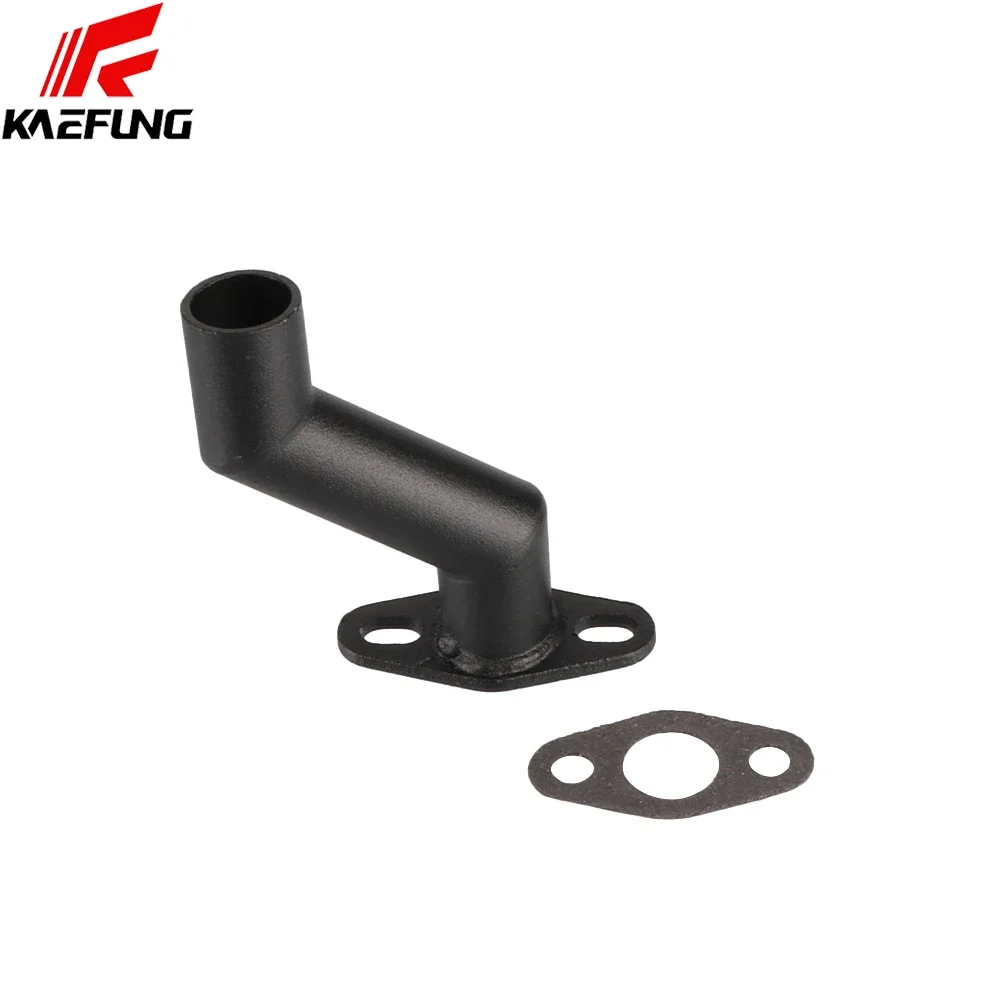 Bike Carb Offset Intake Manifold with Gasket Steel Alloy Intake Pipe Spacer Kit for 49cc 66cc 80cc Motorised Bicycle Carburetor