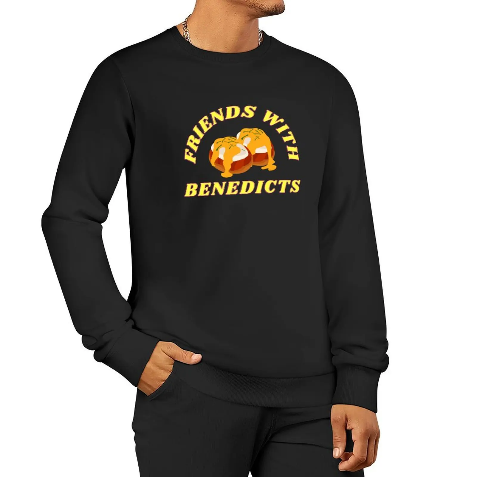 

Womens Mens Friends With Benedicts Funny Eggs Benedict Pullover Hoodie korean style clothes men's winter sweater sweatshirt