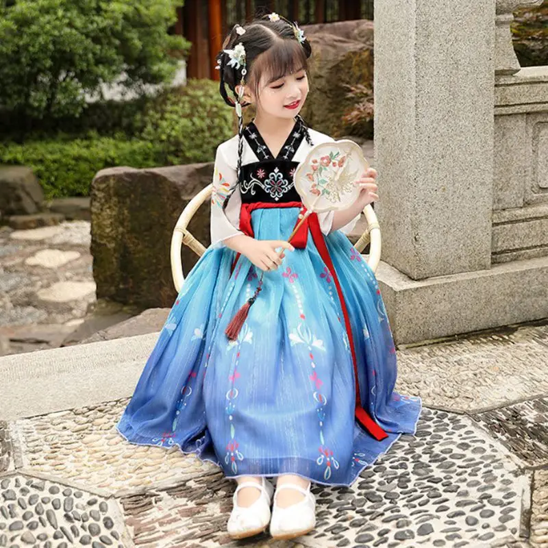 Vestido chinês Hanfu tradicional para meninas, crianças Cosplay Trajes, Fada Princesa Tang Suit, Crianças