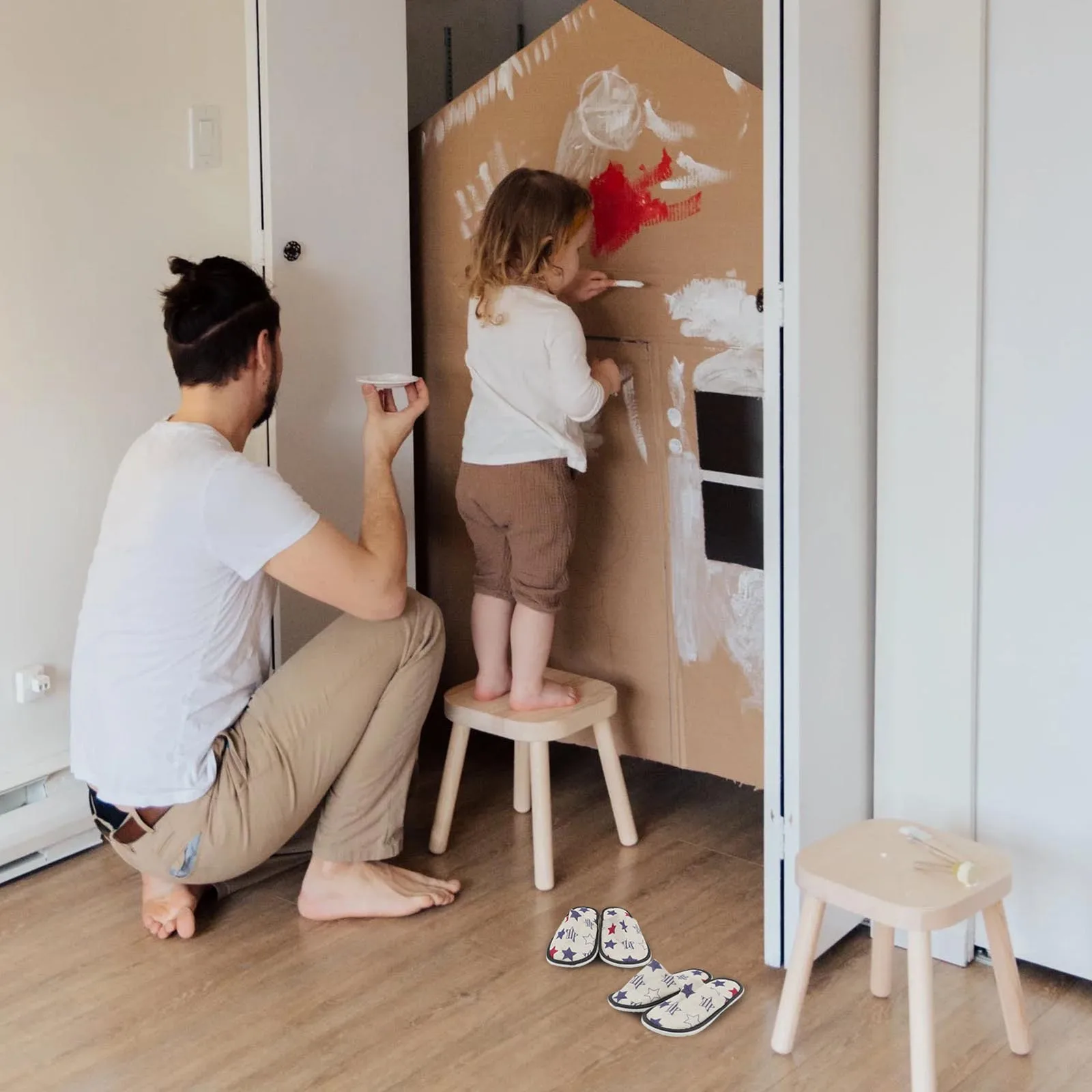 

2Pairs Disposable Slippers Non-Slip Comfortable Lightweight for Kids Travel Hotel Home Use One Time Guest Slippers