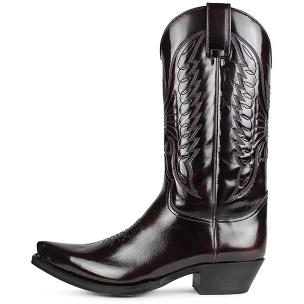 Men Western Cowboy Boots Winter Leather Shoes Embroidered High Boots Couple Shoes Lightweight Comfortable Plus Size 35-482024