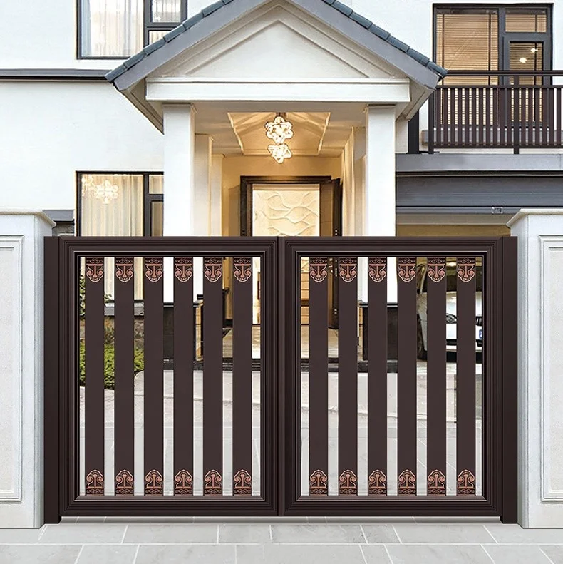 Gerbang Ayun Ganda Aluminium Desain Modern Eropa