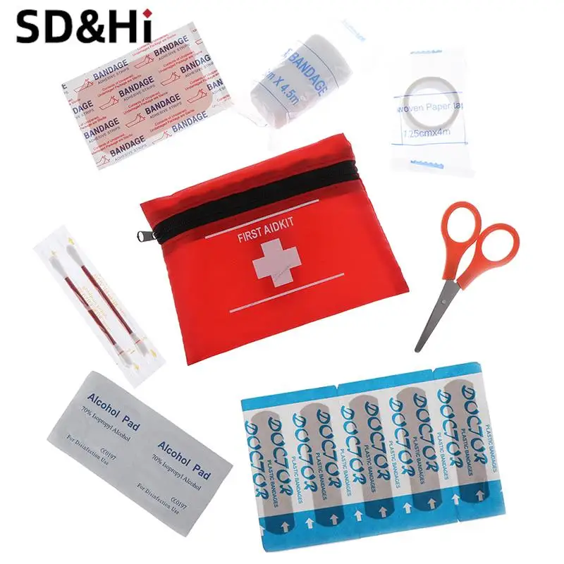 1 Juego de vendaje para el cuidado de heridas, suministros médicos, Kit de supervivencia de emergencia, bolsa de almacenamiento de viaje para el