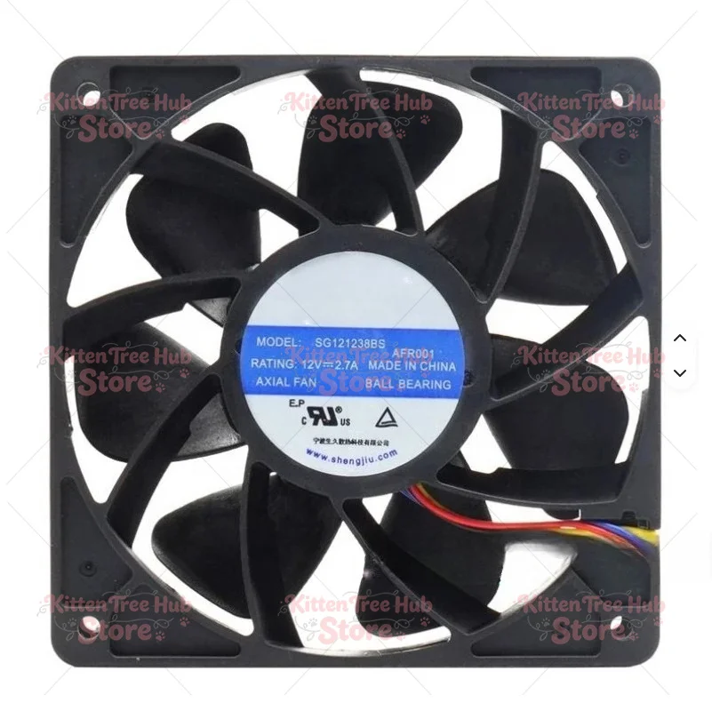 Brand New Original 12038 Cooling Fan 12V 2.7A, High Speed 6000RPM 4-Pin Compatible with SG121238BS