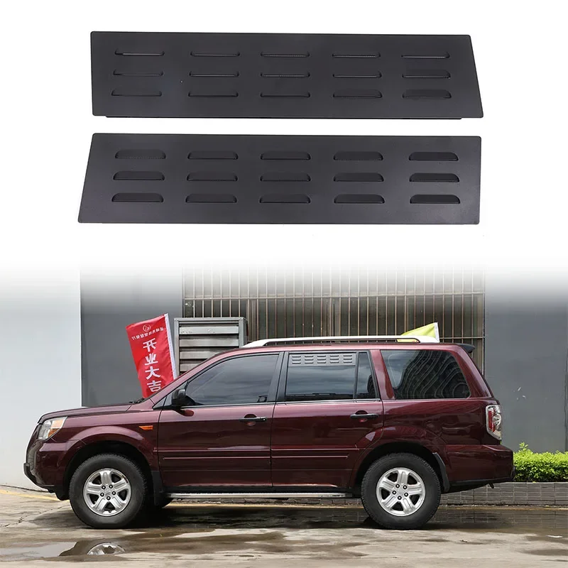 

For Honda Pilot 2003-2008 Aluminum Alloy Black Car Rear Window Vent Louver Sun Shield Panel Car Decoration Accessories