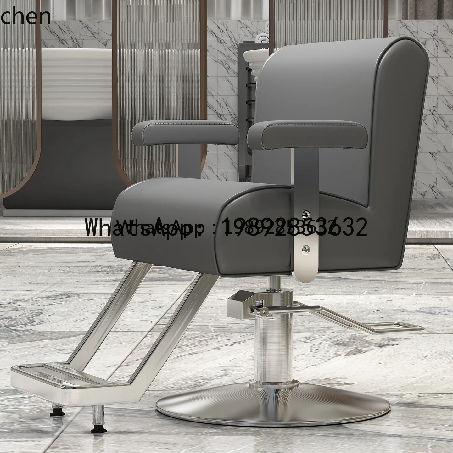 

Hair Salon Hair Salon Stainless Steel Black Chair Hair Cutting Chair Barber Shop Barber Chair